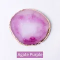Agate purple resin nail art palette with elegant gold trim for paint mixing and display - Round Palette / Agate Purple