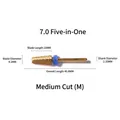 Gold 5-in-1 tungsten steel nail drill bit with medium grit for professional manicure. - Style 02 (M Medium Grit)