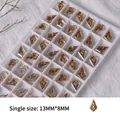 Élégant cristal d'ongle gaufré or champagne 13x8mm pierre précieuse facettée - Style Flèche (zqsp0157) / Pièce unique / Champagne