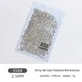 Professional SS8 2.5mm AB flatback rhinestones for nail art in 1440pcs bulk pack - SS8 Style / 1440 Pieces/Pack / AB Iridescent