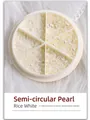 Mixed sizes off-white semi-round pearls for nail art decoration in 6-compartment wheel - Flat Back Style (01#) / Pearl Wheel (Mixed Sizes) / Off White