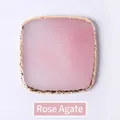 Square Japanese resin nail art palette in agate pink color with elegant gold textured trim - Square Palette / Agate Pink