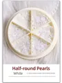 White half-round faux pearls for professional nail art in mixed sizes 1.5mm to 5mm - Flat Back Style (02#) / Pearl Wheel (Mixed Sizes) / White