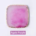 Agate purple resin nail art mixing palette with gold-plated trim and marble pattern - Square Palette / Agate Purple