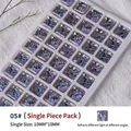 05# Pack unique de strass en cristal violet multi-facettes 10x10mm pour nail art - Style Carré (zqsp0157) / Pièce unique / Violet