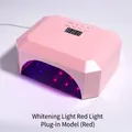 Pink 36W LED nail lamp with red light whitening and digital timer - Red Light Whitening Style