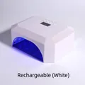 Rechargeable 36W LED nail lamp in white with digital display and timer settings - Rechargeable / White