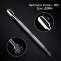 Professional 130mm stainless steel nail cuticle pusher tool with dual-ended tips - Arc Surface Pointed Style (cj905) / Length 130mm