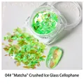 Premium matcha green iridescent nail flakes for 04# aurora crushed ice glass effect - 04# Crushed Ice Cellophane