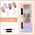 Professional 6-color solid mirror nail powder palette with metallic laser finish - Option 02 - Six Colors Solid Mirror Powder