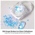 06# Grape aurora iridescent cellophane flakes for sparkling nail art decoration - 06# Crushed Ice Cellophane