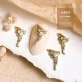 Breloque nail art queue de poisson dorée avec zircon pour manucures de luxe - Pendentif Queue de Poisson Zirconia Or (G488)