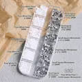 Set decorazione nail art 12 griglie 06# con perle bianche e strass piatti trasparenti - Perla Bianca e Strass Quadrato (06#)