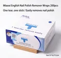 MIAOXI 200pcs professional nail polish remover pads kit in a blue and white box - Nail Remover Pads (English Version) / 200 Pieces