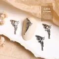 Breloques d'ongles queue de sirène argentées avec zircon brillant, 5.5x15mm. - Queue de Poisson Profilée Argent (G494)