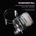 Transparent dual-ended silicone nail art stamper with rhinestones and clear cap - Transparent Large Style / 04# Transparent Large Stamper
