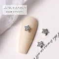 Silver star-shaped nail art charm with sparkling zircons, measuring 4.5 by 4.5 mm - Star Style (G562#)