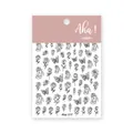 Cartoon konijn en roos nagelstickers in zwarte lijntekening stijl, serie model Aha 017 - Konijn en Roos Stijl (Aha! 017)