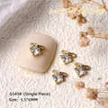 Exquisite golden bow-knot zircon nail charm for professional luxury manicure art - Bow Shape (G545#) / 1 Piece (5.5*6mm)