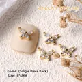 Golden butterfly shaped zircon jewelry charm 8x6mm for luxury nail art and diy design - Butterfly Shape (G546#) / 1 Piece (8*6mm)