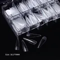 Ultradünne, spurenlose, künstliche Nagelsepitzen in Wassertropfenform, Größe 5, klar. - Langes Stiletto / 05# (100 Stück)