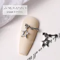 Silver star-shaped nail charms with hollow star pendant for luxury DIY nail art design - Star Pendant (G566#) / 9.5x11mm / Silver
