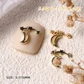 Breloque d'ongle dorée lune et étoile avec zircon, bijoux pour nail art, 9,5x10mm - Combo Étoile et Lune (G548#)