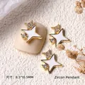Breloque nail art en forme d'étoile dorée avec incrustation de zircon pour manucure DIY - Forme d'Étoile Superposée (G549#)