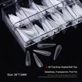Professionelle Größe 8 klare Wassertropfen-Nagelspitzen, 28x7,5mm nahtlose Kunstnägel - Langes Stiletto / 08# (100 Stück)