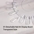 Detachable transparent acrylic nail art display palette with tips for salon practice - Round Color Card Display Board / 5 Pieces / Transparent