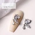 Silver butterfly nail charm with sparkly zircon pendant for luxury nail art design - Butterfly Rhinestone Pendant (G573#)