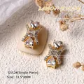Charm d'ongle ours en zircon étincelant doré pour un nail art de luxe. - Forme d'Ours (G552#)