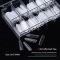Professional 8# matte T-shaped ultra-thin traceless nail tips in a clear storage box - T-Shaped / 08# (100 Pieces)