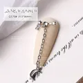 Elegant silver star and moon chain nail art jewelry charm with sparkling zircons - Star Moon Rhinestone Chain (G579#)