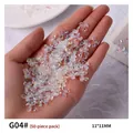 Aurora iridescent ice clear resin bow tie nail art decorations G04 set 11x11mm 50pcs - Aurora Iridescent Bow (G04#) / 50 Pieces/Pack (11*11mm)