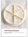 Set of iridescent white half-round pearls in 6-grid case for decorative nail art - Flat Back Style (04#) / Pearl Wheel (Mixed Sizes) / Rainbow White