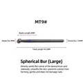 Fresa per unghie a sfera MT9# per cuticole, testa 4mm, gambo da 2,35mm - MT09# Punta / 4.0x4.0mm / Argento