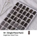 Strass en cristal d'art d'ongle à relief 3D facetté professionnel en finition gris fumée - Style Barre Longue (zqsp0157) / Pièce unique / Noir transparent