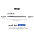 Punta per fresa per unghie professionale in acciaio al tungsteno MT10 per cuticole - MT10# Punta / 1.3x4.2mm / Argento