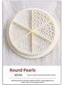 Mixed size white round nail art pearls wheel set in a 6-compartment storage container - Full Round Style (06#) / Pearl Wheel (Mixed Sizes) / White