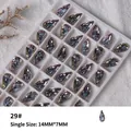 Cristaux aurora multi-facettes en forme de goutte pour nail art, 14x7mm - Style Larmes d'Ange (zqsp0157) / Pièce unique / Violet