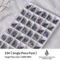 Strass en cristal iridescent à facettes multiples pour décoration nail art, 13x8mm - Style Flèche (zqsp0157) / Pièce unique / Violet