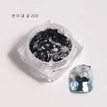 Manicure 10# black hexagonal nail glitter flakes in a transparent pot for nail art decoration - No.10 (Black)