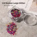 Style 11# Korean chunky multi-color hexagonal glitter sequins for professional nail art - 11 Multicolor Iridescent
