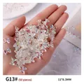 Set of 50 aurora ice-transparent resin bow tie nail art charms for 3D manicure decoration - 50 Pieces/Pack (11*8.3mm)