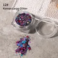 Chunky hexagon nail glitter flakes in mixed vibrant colors for DIY nail art design - No.12 (Mixed Breccia)