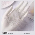 Aurora translucent bow-tie resin nail art charms, 50pcs pack for manicure decoration - 50 Pieces/Pack (10*6.6mm)