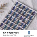 Strass de cristal en relief rectangulaire bleu irisé pour l'art des ongles, taille 14x7mm - Style Barre Longue (zqsp0157) / Pièce unique / Couleur AB