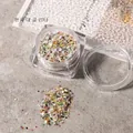 Multi-colored hexagonal nail glitter sequins #15 in clear container for nail art - 15 Iridescent Multi