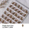 Strass en cristal doré champagne en forme de losange multi-facettes pour nail art 14 - Style Losange (zqsp0157) / Pièce unique / Champagne